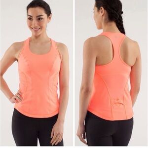Lulu Lemon Cardio Kick Tank Women's Pop Orange Racerback Tank Top
